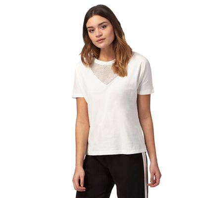 Ivory cut-out t-shirt